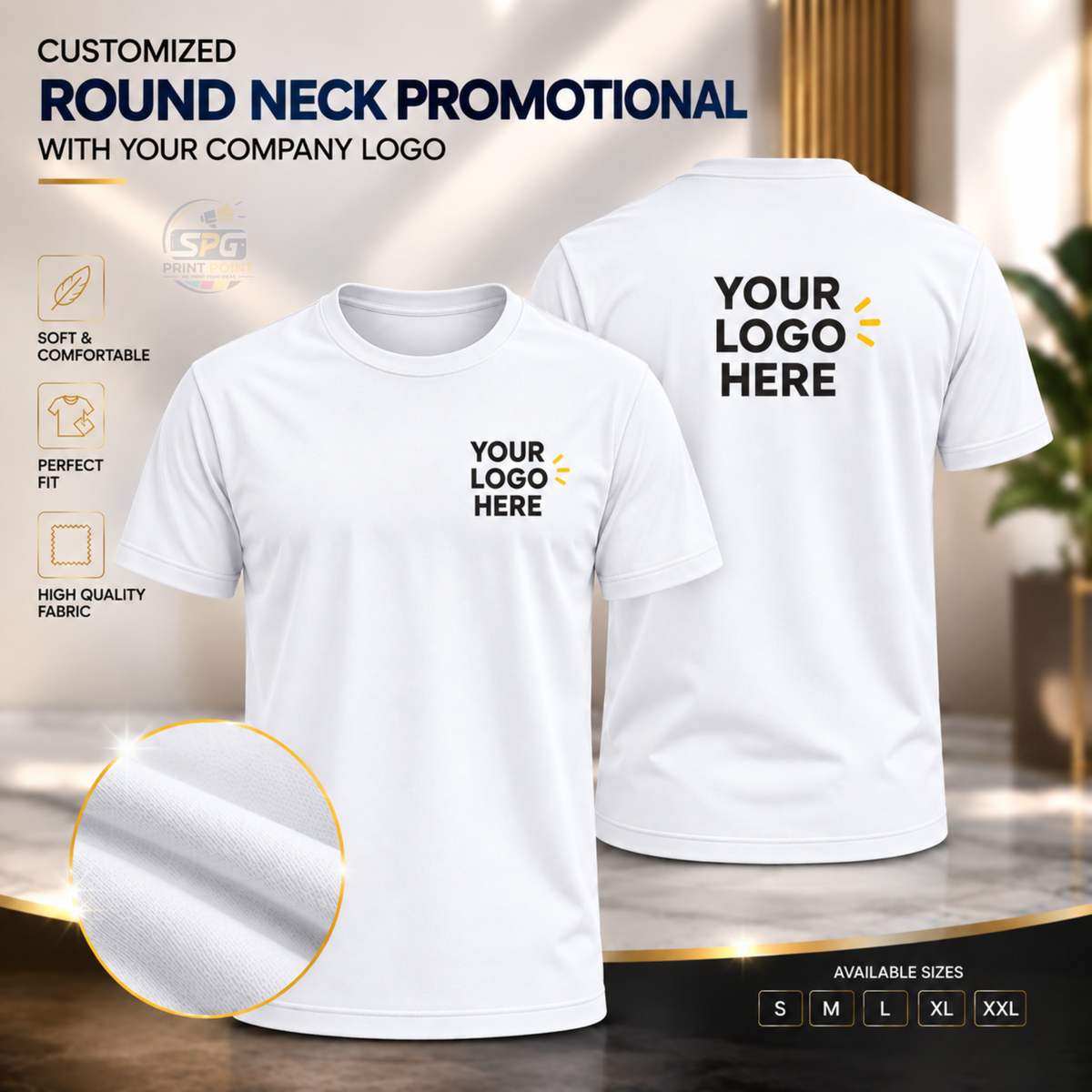 Round Neck Promotional With Your Company Logo