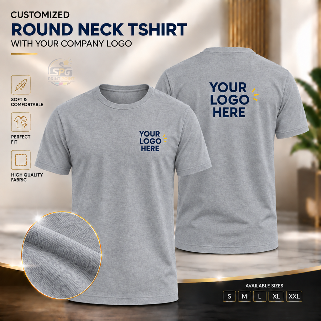 Round Neck Premium T-Shirt With Your Company Logo