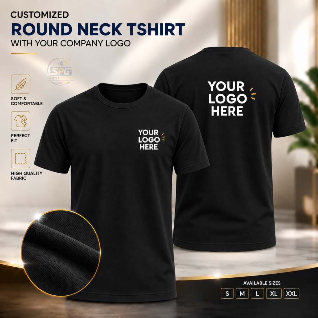 Round Neck Premium T-Shirt With Your Company Logo