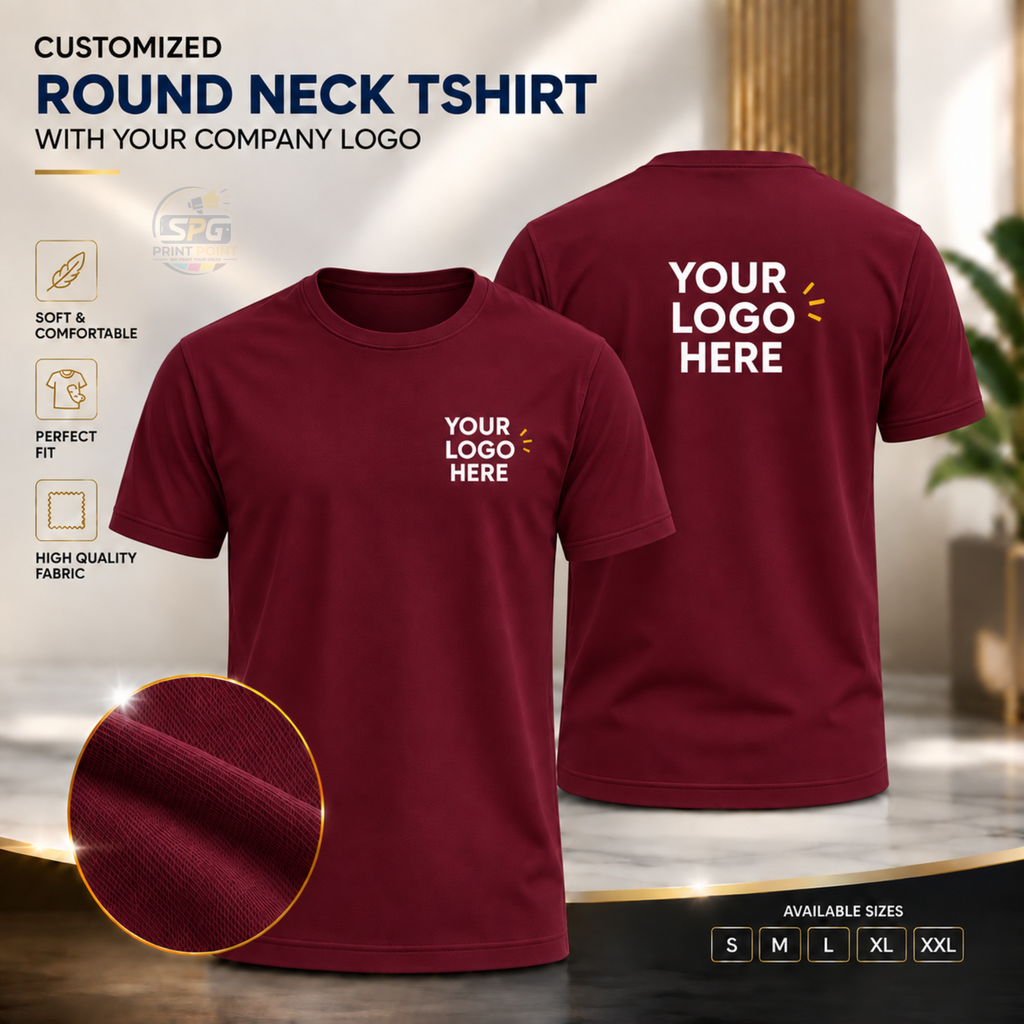 Round Neck Premium T-Shirt With Your Company Logo