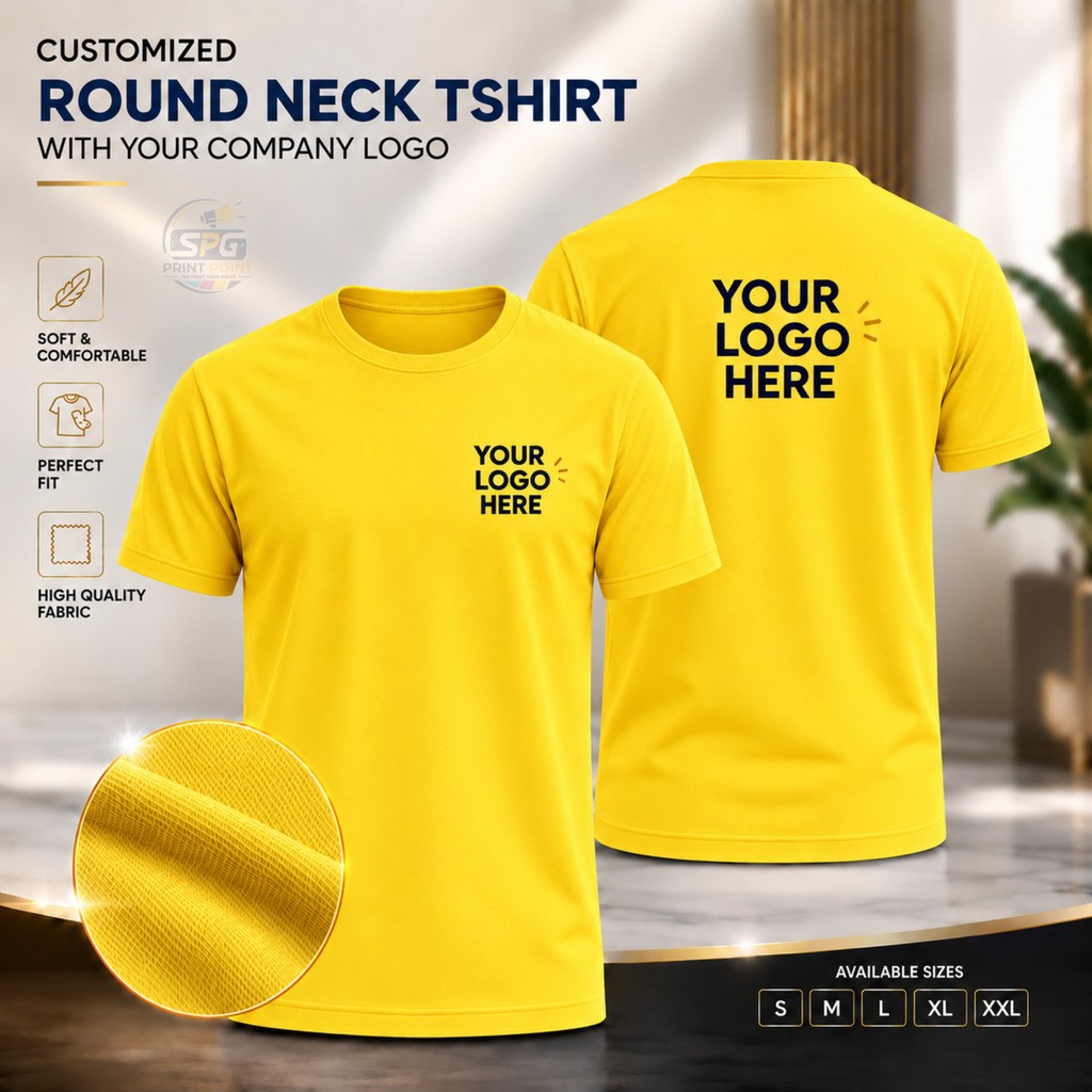 Round Neck Premium T-Shirt With Your Company Logo