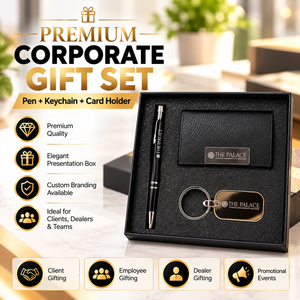 Premium Executive Gift Set – Pen, Keychain & Card Holder