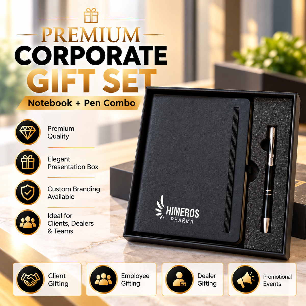 Premium Business Notebook & Pen Set
