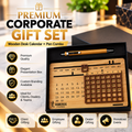 Executive Wooden Desk Calendar & Pen Gift Set