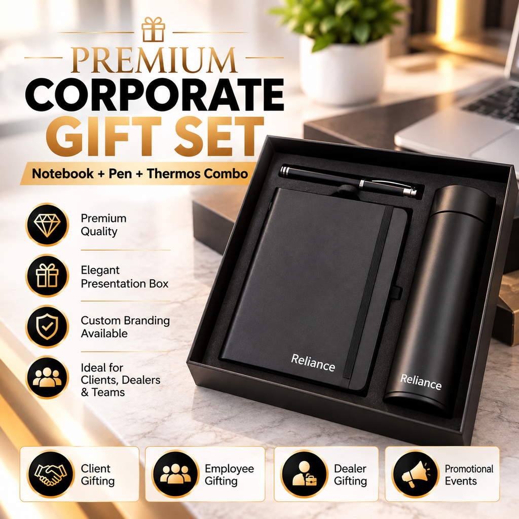 Premium Notebook, Pen & Thermos Corporate Gift Set