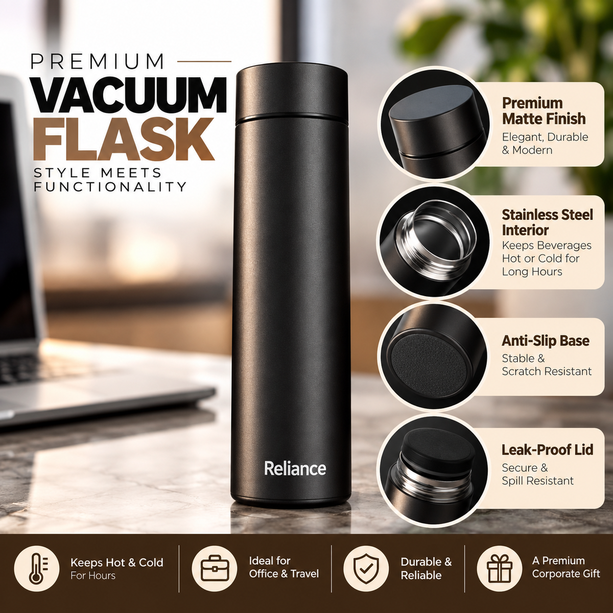 Premium Notebook, Pen & Thermos Corporate Gift Set