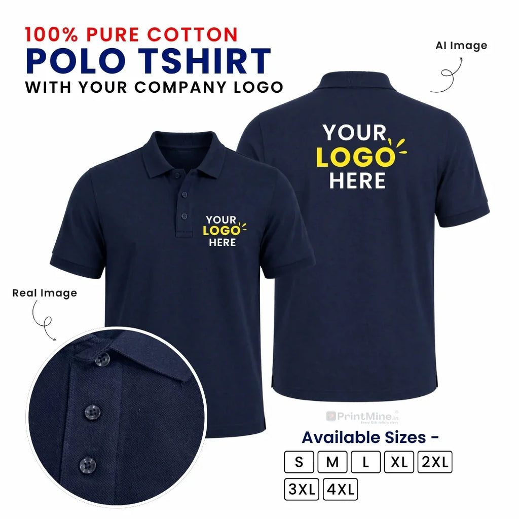 Customized Polo T-Shirt With Your Company Logo | Order Logo Printed