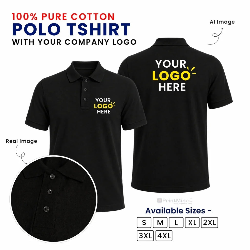 Customized Polo T-Shirt With Your Company Logo | Order Logo Printed