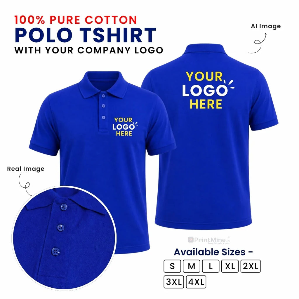 Customized Polo T-Shirt With Your Company Logo | Order Logo Printed