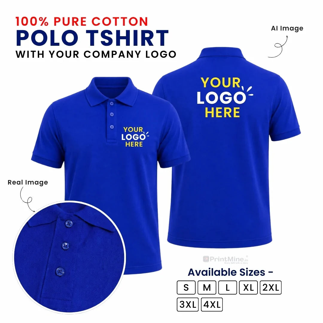 Customized Polo T-Shirt With Your Company Logo | Order Logo Printed