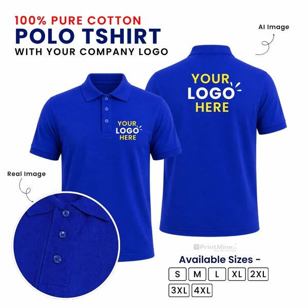 Customized Polo T-Shirt With Your Company Logo | Order Logo Printed