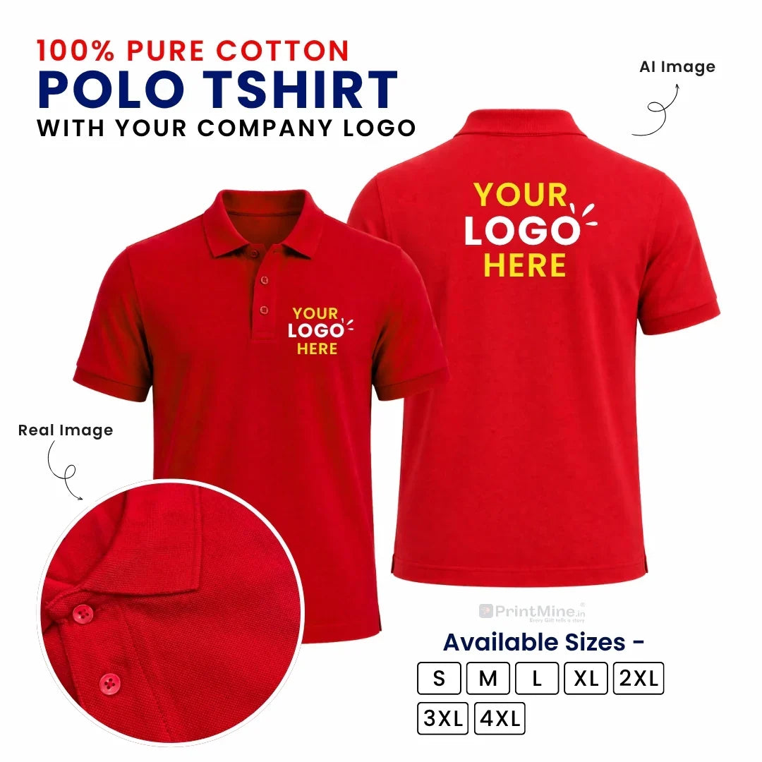 Customized Polo T-Shirt With Your Company Logo | Order Logo Printed