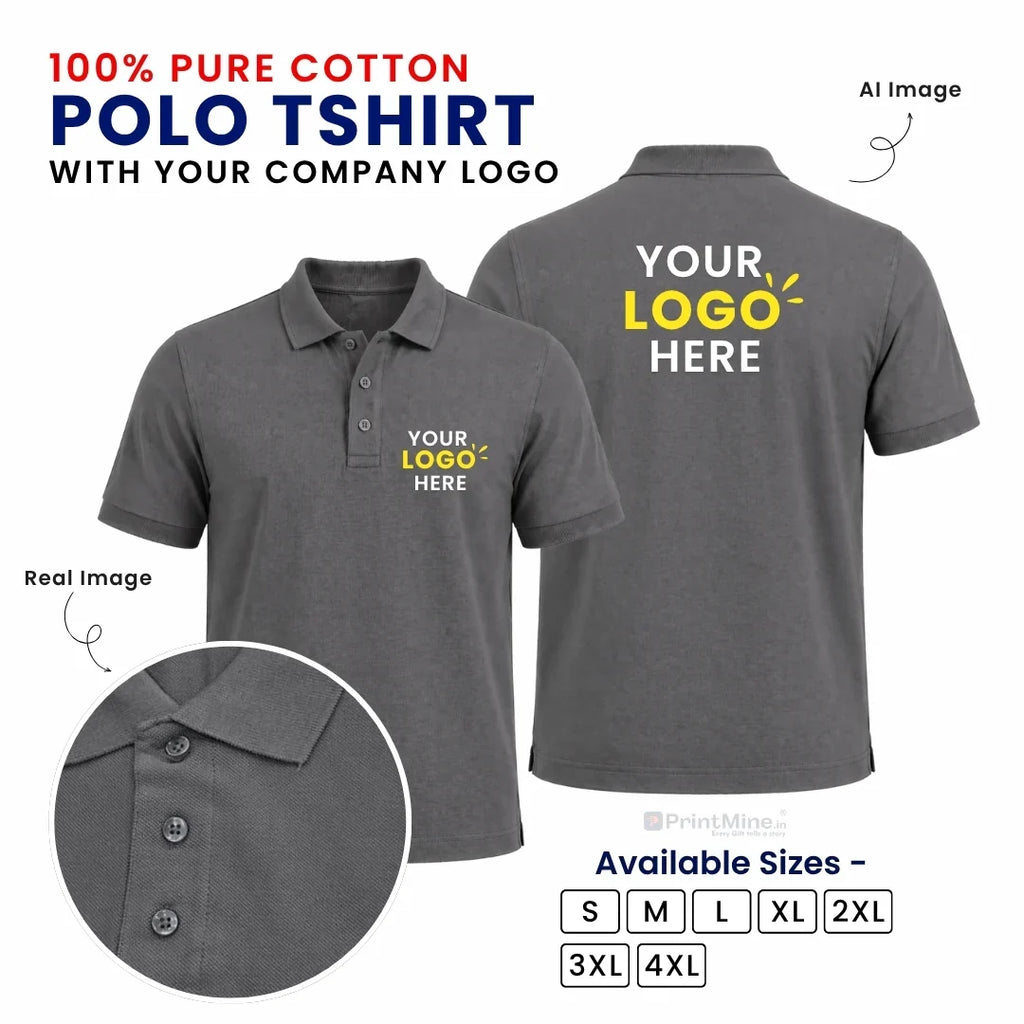 Customized Polo T-Shirt With Your Company Logo | Order Logo Printed