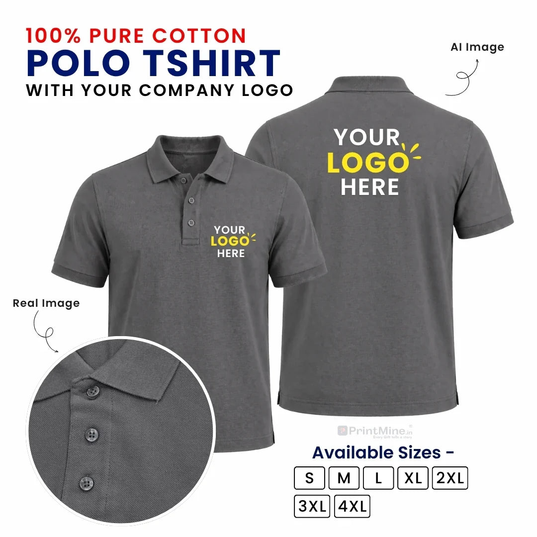 Customized Polo T-Shirt With Your Company Logo | Order Logo Printed