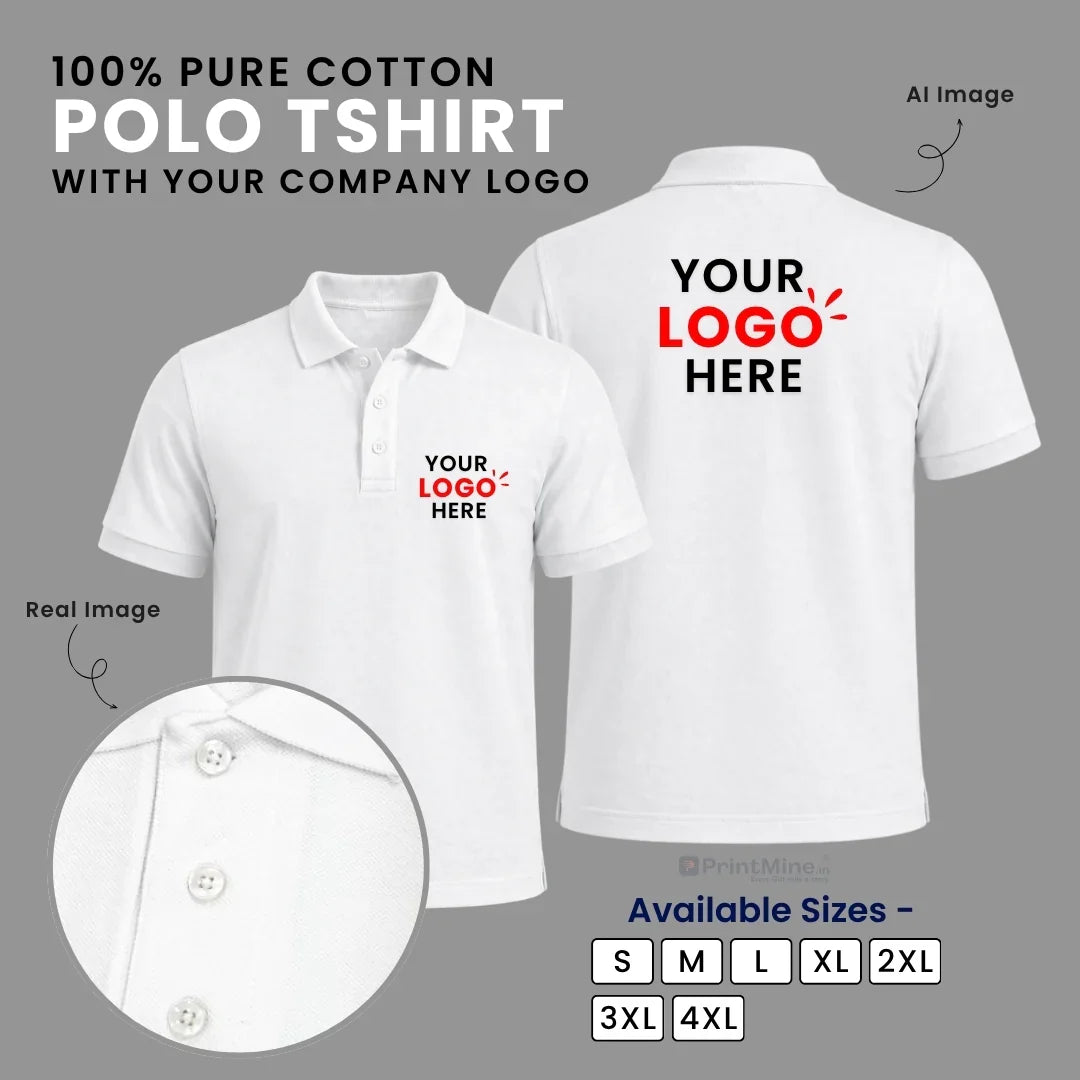 Customized Polo T-Shirt With Your Company Logo | Order Logo Printed