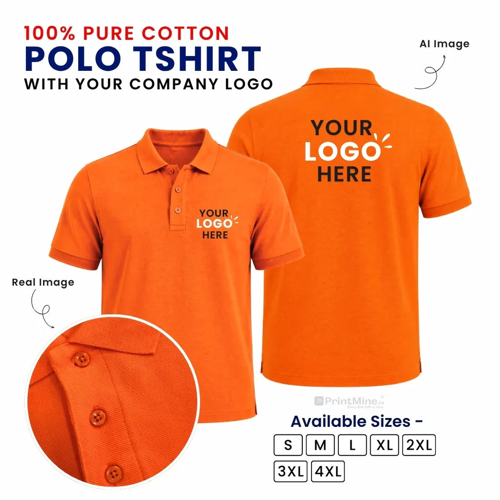 Customized Polo T-Shirt With Your Company Logo | Order Logo Printed