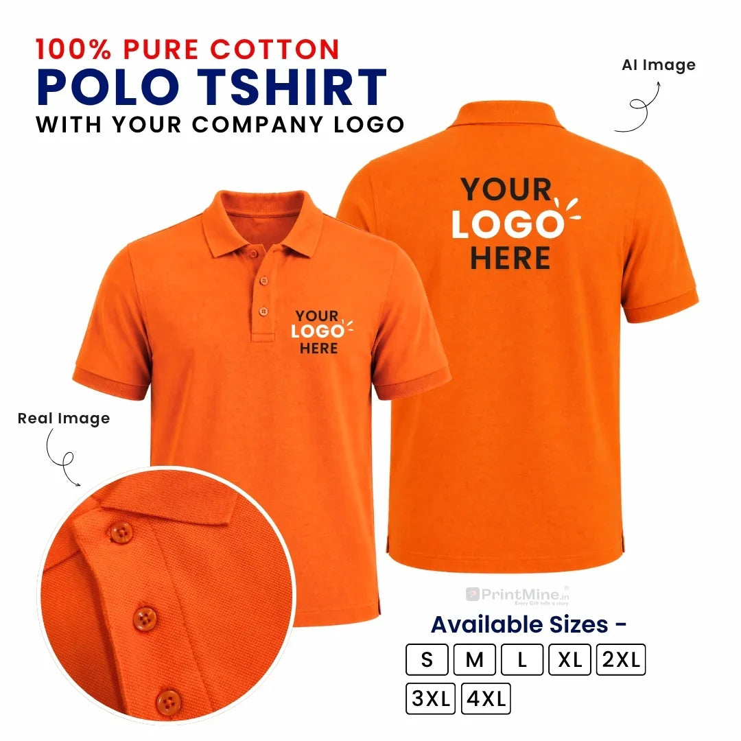 Customized Polo T-Shirt With Your Company Logo | Order Logo Printed