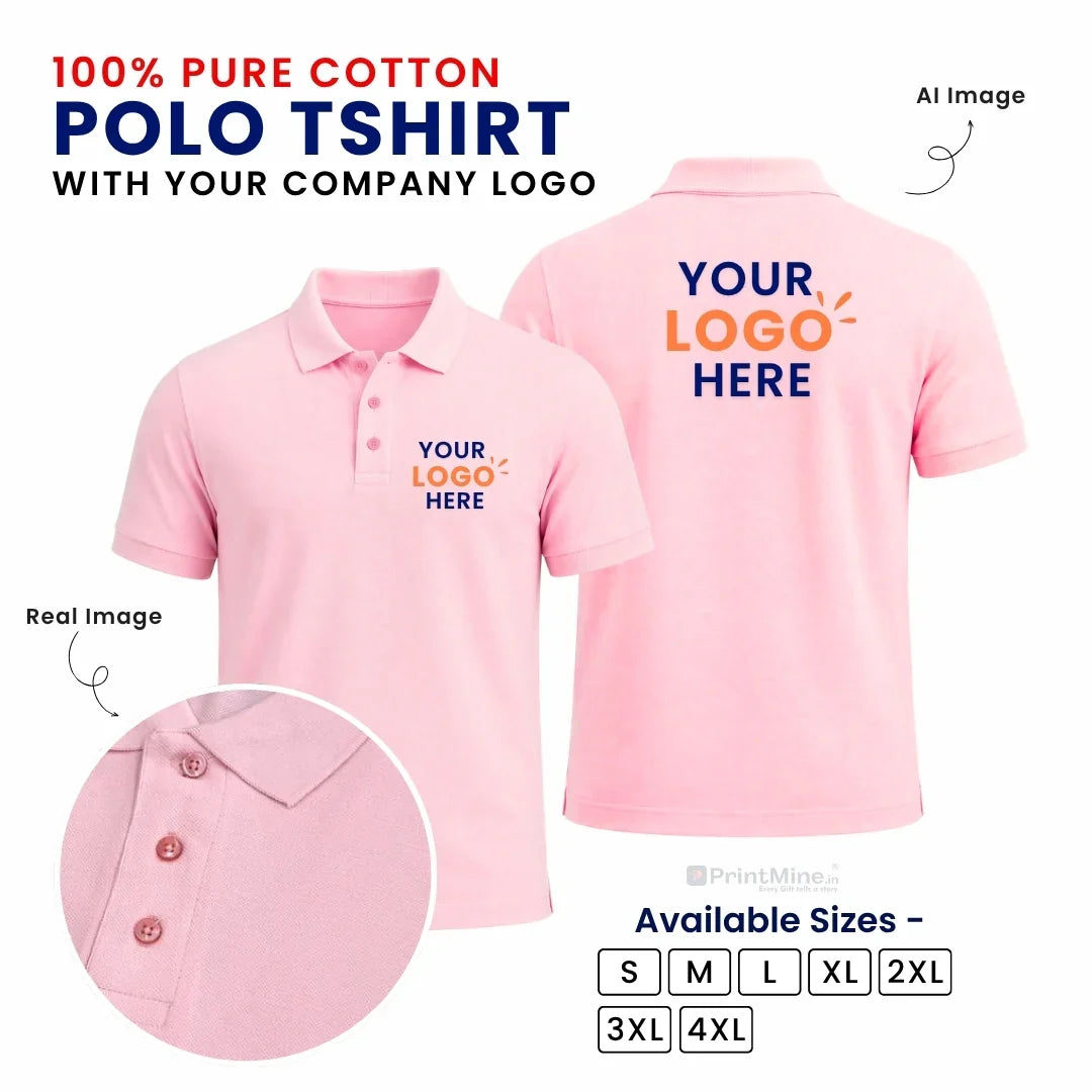 Customized Polo T-Shirt With Your Company Logo | Order Logo Printed