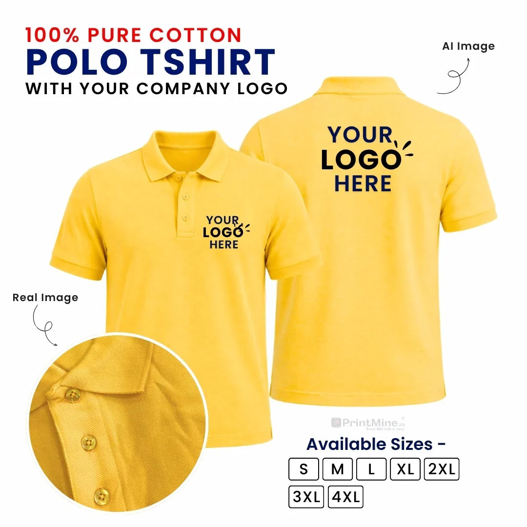 Customized Polo T-Shirt With Your Company Logo | Order Logo Printed