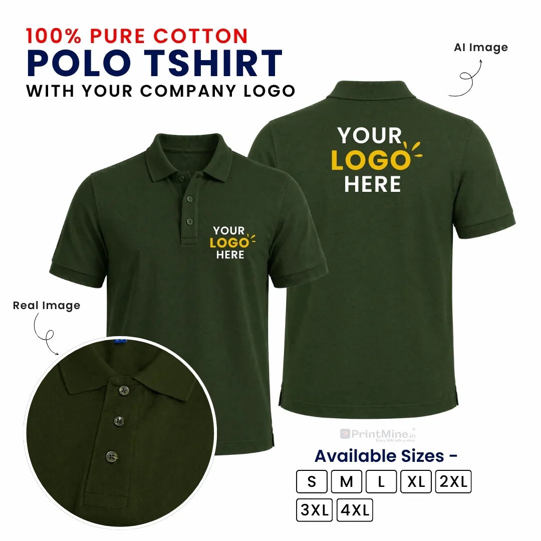 Customized Polo T-Shirt With Your Company Logo | Order Logo Printed